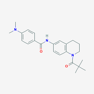 molecular formula C23H29N3O2 B263134 4-(dimethylamino)-N-[1-(2,2-dimethylpropanoyl)-1,2,3,4-tetrahydroquinolin-6-yl]benzamide 