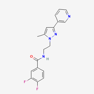 molecular formula C18H16F2N4O B2631349 3,4-二氟-N-(2-(5-甲基-3-(吡啶-3-基)-1H-吡唑-1-基)乙基)苯甲酰胺 CAS No. 2034603-77-3