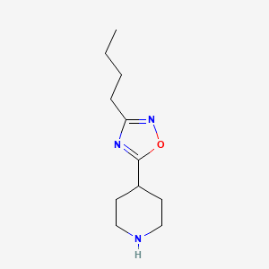 molecular formula C11H19N3O B2631358 3-Butyl-5-(piperidin-4-yl)-1,2,4-oxadiazole CAS No. 1245536-19-9