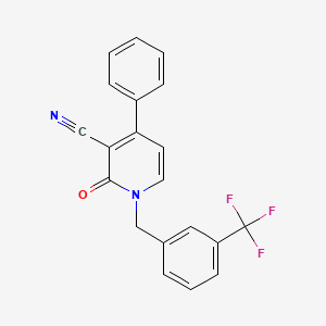 molecular formula C20H13F3N2O B2631378 2-Oxo-4-phenyl-1-[3-(trifluoromethyl)benzyl]-1,2-dihydro-3-pyridinecarbonitrile CAS No. 478080-29-4