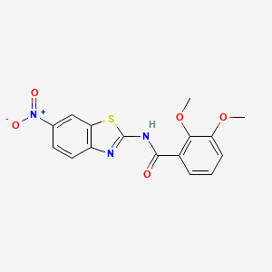 molecular formula C16H13N3O5S B2631392 2,3-dimethoxy-N-(6-nitro-1,3-benzothiazol-2-yl)benzamide CAS No. 895441-13-1