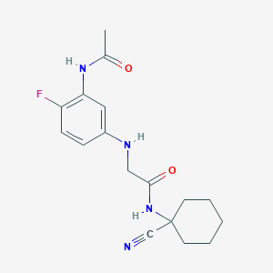molecular formula C17H21FN4O2 B2631394 N-(1-cyanocyclohexyl)-2-[(3-acetamido-4-fluorophenyl)amino]acetamide CAS No. 1252444-84-0