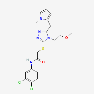 N-(3,4-dichlorophenyl)-2-[[4-(2-methoxyethyl)-5-[(1-methylpyrrol-2-yl)methyl]-1,2,4-triazol-3-yl]sulfanyl]acetamide