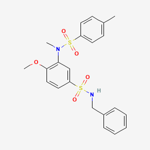 molecular formula C22H24N2O5S2 B2631406 N-苄基-3-(N,4-二甲苯磺酰胺)-4-甲氧基苯磺酰胺 CAS No. 923193-05-9