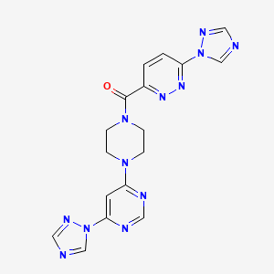 B2631413 (6-(1H-1,2,4-triazol-1-yl)pyridazin-3-yl)(4-(6-(1H-1,2,4-triazol-1-yl)pyrimidin-4-yl)piperazin-1-yl)methanone CAS No. 1795304-05-0
