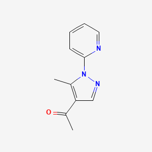 molecular formula C11H11N3O B2631421 1-[5-甲基-1-(吡啶-2-基)-1H-吡唑-4-基]乙酮 CAS No. 5078-64-8