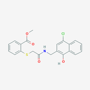 molecular formula C21H18ClNO4S B263143 Methyl 2-[(2-{[(4-chloro-1-hydroxy-2-naphthyl)methyl]amino}-2-oxoethyl)sulfanyl]benzoate 