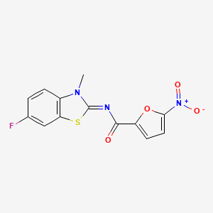 (E)-N-(6-fluoro-3-methylbenzo[d]thiazol-2(3H)-ylidene)-5-nitrofuran-2-carboxamide