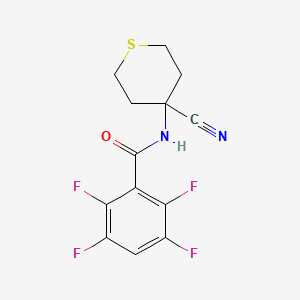 molecular formula C13H10F4N2OS B2631432 N-(4-cyanothian-4-yl)-2,3,5,6-tetrafluorobenzamide CAS No. 1445586-64-0