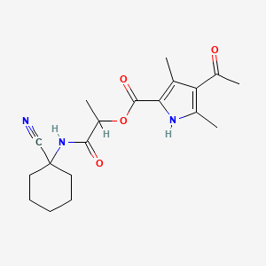 molecular formula C19H25N3O4 B2631437 1-[(1-cyanocyclohexyl)carbamoyl]ethyl 4-acetyl-3,5-dimethyl-1H-pyrrole-2-carboxylate CAS No. 923184-68-3
