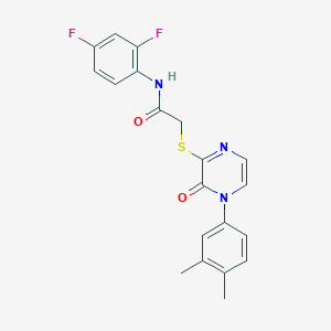 molecular formula C20H17F2N3O2S B2631439 N-(2,4-difluorophenyl)-2-[4-(3,4-dimethylphenyl)-3-oxopyrazin-2-yl]sulfanylacetamide CAS No. 941970-93-0