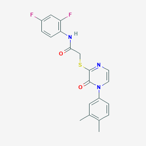 N-(2,4-difluorophenyl)-2-{[4-(3,4-dimethylphenyl)-3-oxo-3,4-dihydropyrazin-2-yl]sulfanyl}acetamide