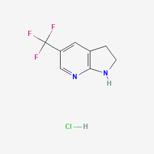 molecular formula C8H8ClF3N2 B2631442 盐酸5-(三氟甲基)-1H,2H,3H-吡咯并[2,3-b]吡啶 CAS No. 2193065-03-9