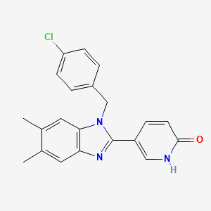 molecular formula C21H18ClN3O B2631451 5-[1-(4-chlorobenzyl)-5,6-dimethyl-1H-1,3-benzimidazol-2-yl]-2(1H)-pyridinone CAS No. 400077-29-4