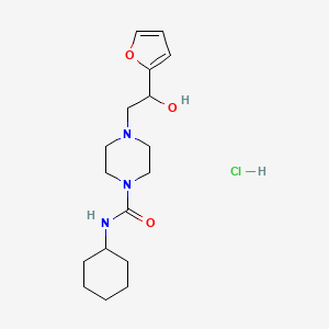 N-cyclohexyl-4-(2-(furan-2-yl)-2-hydroxyethyl)piperazine-1-carboxamide hydrochloride