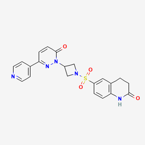 molecular formula C21H19N5O4S B2631455 6-[3-(6-Oxo-3-pyridin-4-ylpyridazin-1-yl)azetidin-1-yl]sulfonyl-3,4-dihydro-1H-quinolin-2-one CAS No. 2380185-04-4