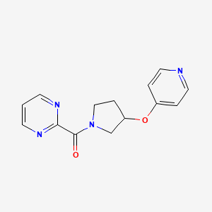 2-[3-(pyridin-4-yloxy)pyrrolidine-1-carbonyl]pyrimidine