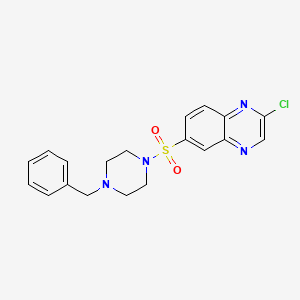 molecular formula C19H19ClN4O2S B2631460 6-[(4-Benzylpiperazin-1-yl)sulfonyl]-2-chloroquinoxaline CAS No. 1424456-52-9