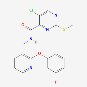 5-chloro-N-{[2-(3-fluorophenoxy)pyridin-3-yl]methyl}-2-(methylsulfanyl)pyrimidine-4-carboxamide