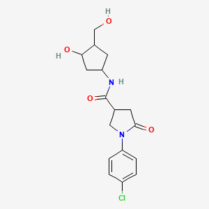 1-(4-Chlorophenyl)-N-[3-hydroxy-4-(hydroxymethyl)cyclopentyl]-5-oxopyrrolidine-3-carboxamide