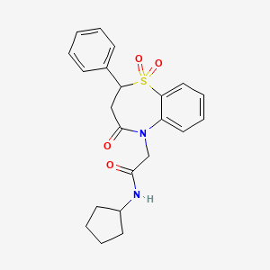 N-cyclopentyl-2-(1,1-dioxido-4-oxo-2-phenyl-3,4-dihydro-1,5-benzothiazepin-5(2H)-yl)acetamide