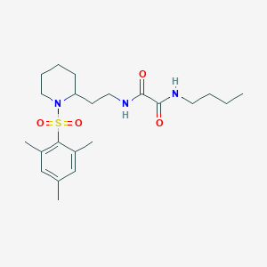 molecular formula C22H35N3O4S B2631477 N1-butyl-N2-(2-(1-(mesitylsulfonyl)piperidin-2-yl)ethyl)oxalamide CAS No. 898450-80-1