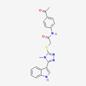 2-((5-(1H-indol-3-yl)-4-methyl-4H-1,2,4-triazol-3-yl)thio)-N-(4-acetylphenyl)acetamide