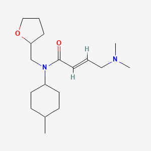 molecular formula C18H32N2O2 B2631488 (E)-4-(Dimethylamino)-N-(4-methylcyclohexyl)-N-(oxolan-2-ylmethyl)but-2-enamide CAS No. 2411323-20-9