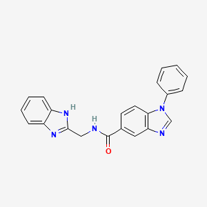 molecular formula C22H17N5O B2631489 N-((1H-benzo[d]imidazol-2-yl)methyl)-1-phenyl-1H-benzo[d]imidazole-5-carboxamide CAS No. 1203218-51-2