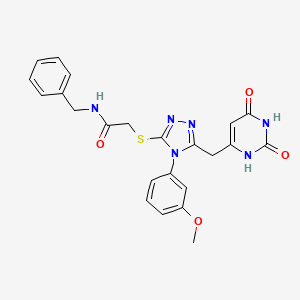 N-benzyl-2-[[5-[(2,4-dioxo-1H-pyrimidin-6-yl)methyl]-4-(3-methoxyphenyl)-1,2,4-triazol-3-yl]sulfanyl]acetamide