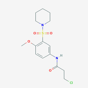 molecular formula C15H21ClN2O4S B2631495 3-chloro-N-[4-methoxy-3-(piperidin-1-ylsulfonyl)phenyl]propanamide CAS No. 923825-44-9