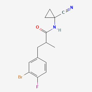 molecular formula C14H14BrFN2O B2631500 3-(3-bromo-4-fluorophenyl)-N-(1-cyanocyclopropyl)-2-methylpropanamide CAS No. 1445158-91-7