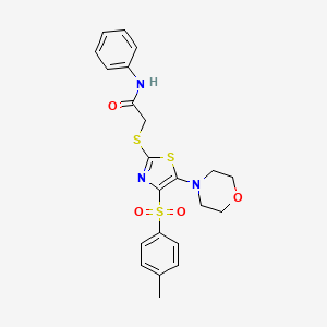 2-((5-morpholino-4-tosylthiazol-2-yl)thio)-N-phenylacetamide