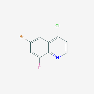 molecular formula C9H4BrClFN B2631504 6-Bromo-4-chloro-8-fluoroquinoline CAS No. 1019016-66-0; 1156277-76-7
