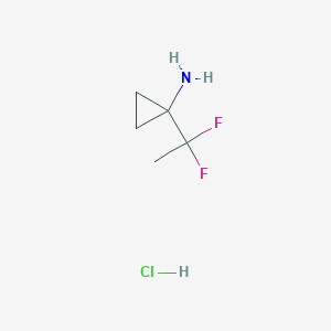 molecular formula C5H10ClF2N B2631512 1-(1,1-Difluoroethyl)cyclopropan-1-amine hydrochloride CAS No. 2243505-65-7