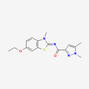 N-(6-ethoxy-3-methylbenzo[d]thiazol-2(3H)-ylidene)-1,5-dimethyl-1H-pyrazole-3-carboxamide