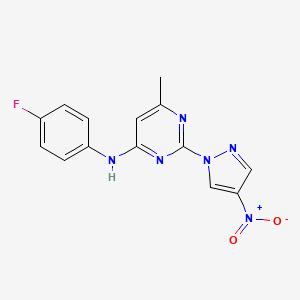 N-(4-fluorophenyl)-6-methyl-2-(4-nitro-1H-pyrazol-1-yl)pyrimidin-4-amine