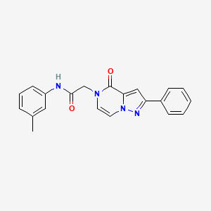 molecular formula C21H18N4O2 B2631518 2-(4-oxo-2-phenylpyrazolo[1,5-a]pyrazin-5(4H)-yl)-N-(m-tolyl)acetamide CAS No. 941962-93-2