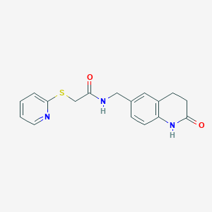 N-[(2-oxo-1,2,3,4-tetrahydroquinolin-6-yl)methyl]-2-(pyridin-2-ylsulfanyl)acetamide