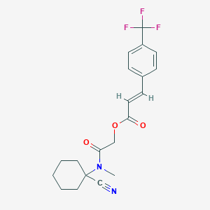 molecular formula C20H21F3N2O3 B2631520 [2-[(1-cyanocyclohexyl)-methylamino]-2-oxoethyl] (E)-3-[4-(trifluoromethyl)phenyl]prop-2-enoate CAS No. 878074-49-8