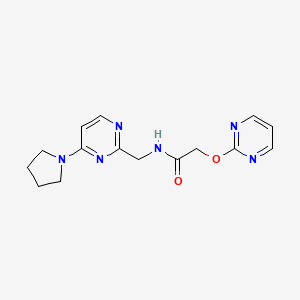 2-(pyrimidin-2-yloxy)-N-((4-(pyrrolidin-1-yl)pyrimidin-2-yl)methyl)acetamide