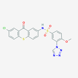 molecular formula C21H14ClN5O4S2 B263155 N-(7-chloro-9-oxo-9H-thioxanthen-2-yl)-4-methoxy-3-(1H-tetrazol-1-yl)benzenesulfonamide 