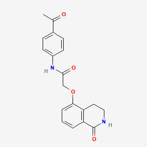 molecular formula C19H18N2O4 B2631553 N-(4-乙酰苯基)-2-[(1-氧代-3,4-二氢-2H-异喹啉-5-基)氧基]乙酰胺 CAS No. 886950-75-0