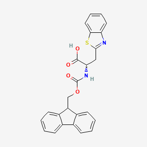 molecular formula C25H20N2O4S B2631554 (2S)-3-(1,3-benzothiazol-2-yl)-2-(9H-fluoren-9-ylmethoxycarbonylamino)propanoic acid CAS No. 959583-56-3