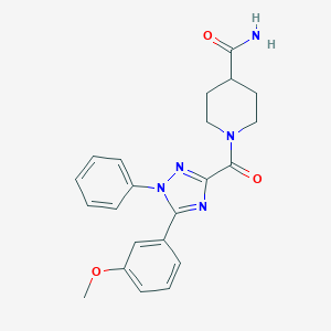 molecular formula C22H23N5O3 B263156 1-{[5-(3-methoxyphenyl)-1-phenyl-1H-1,2,4-triazol-3-yl]carbonyl}piperidine-4-carboxamide 