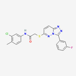 molecular formula C20H15ClFN5OS B2631561 N-(3-chloro-4-methylphenyl)-2-((3-(3-fluorophenyl)-[1,2,4]triazolo[4,3-b]pyridazin-6-yl)thio)acetamide CAS No. 852374-69-7