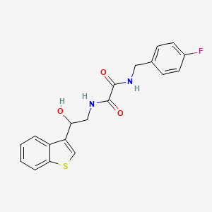 molecular formula C19H17FN2O3S B2631562 N1-(2-(benzo[b]thiophen-3-yl)-2-hydroxyethyl)-N2-(4-fluorobenzyl)oxalamide CAS No. 2097920-01-7