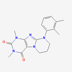 molecular formula C18H21N5O2 B2631563 9-(2,3-dimethylphenyl)-1,3-dimethyl-6,7,8,9-tetrahydropyrimido[2,1-f]purine-2,4(1H,3H)-dione CAS No. 923481-41-8