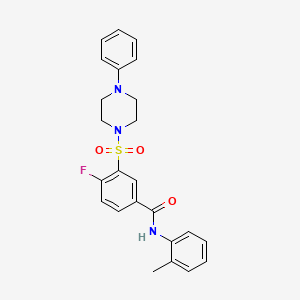 4-fluoro-3-((4-phenylpiperazin-1-yl)sulfonyl)-N-(o-tolyl)benzamide