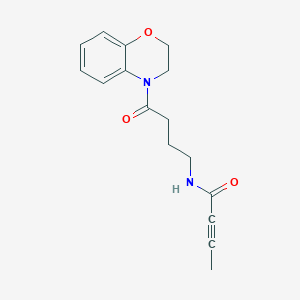 molecular formula C16H18N2O3 B2631572 N-[4-(2,3-Dihydro-1,4-benzoxazin-4-yl)-4-oxobutyl]but-2-ynamide CAS No. 2411306-69-7